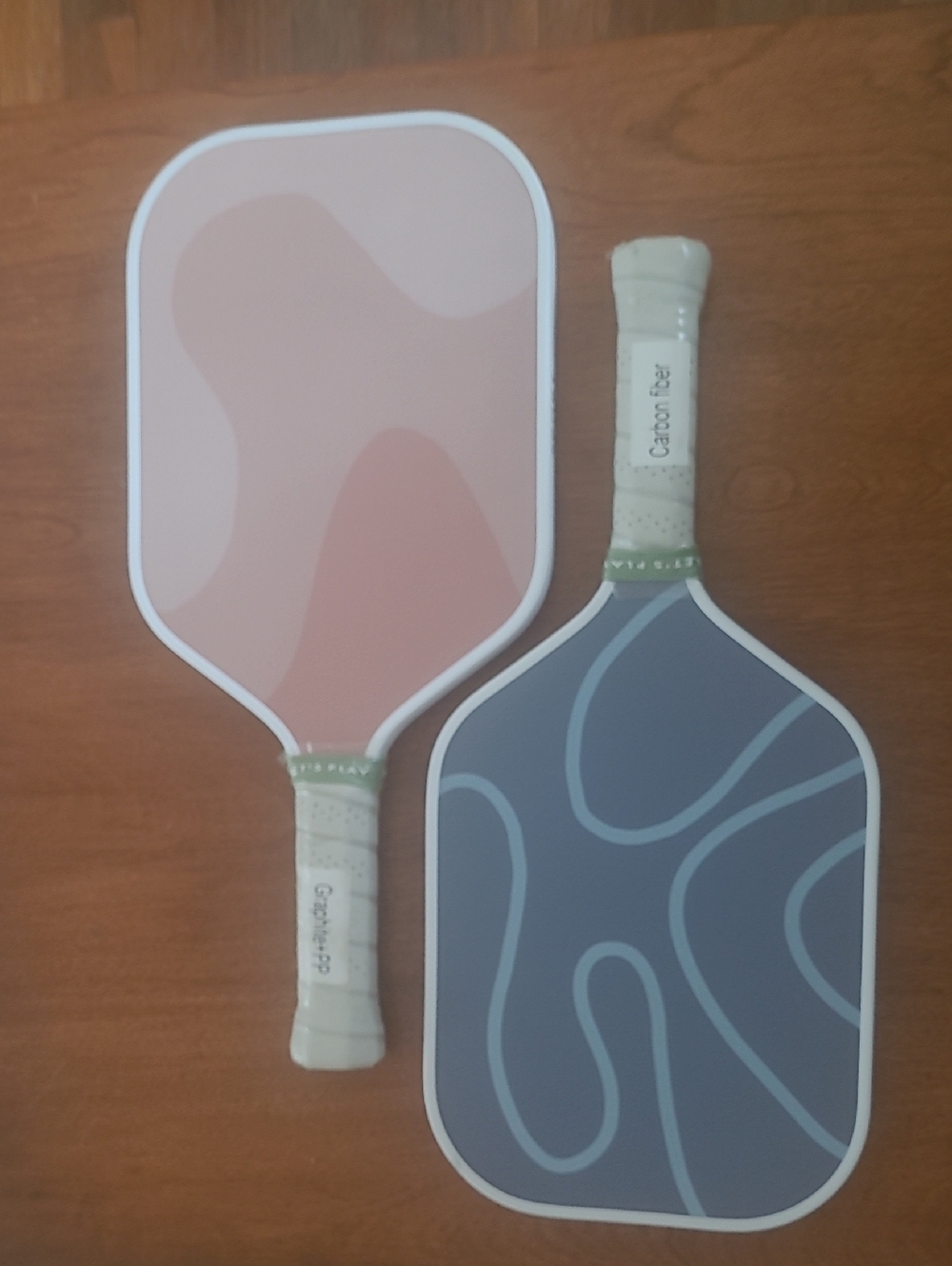RECESS Sport Set 2 Pickleball Paddles Pink Graphite+PP & Blue Carbon  Fiber
